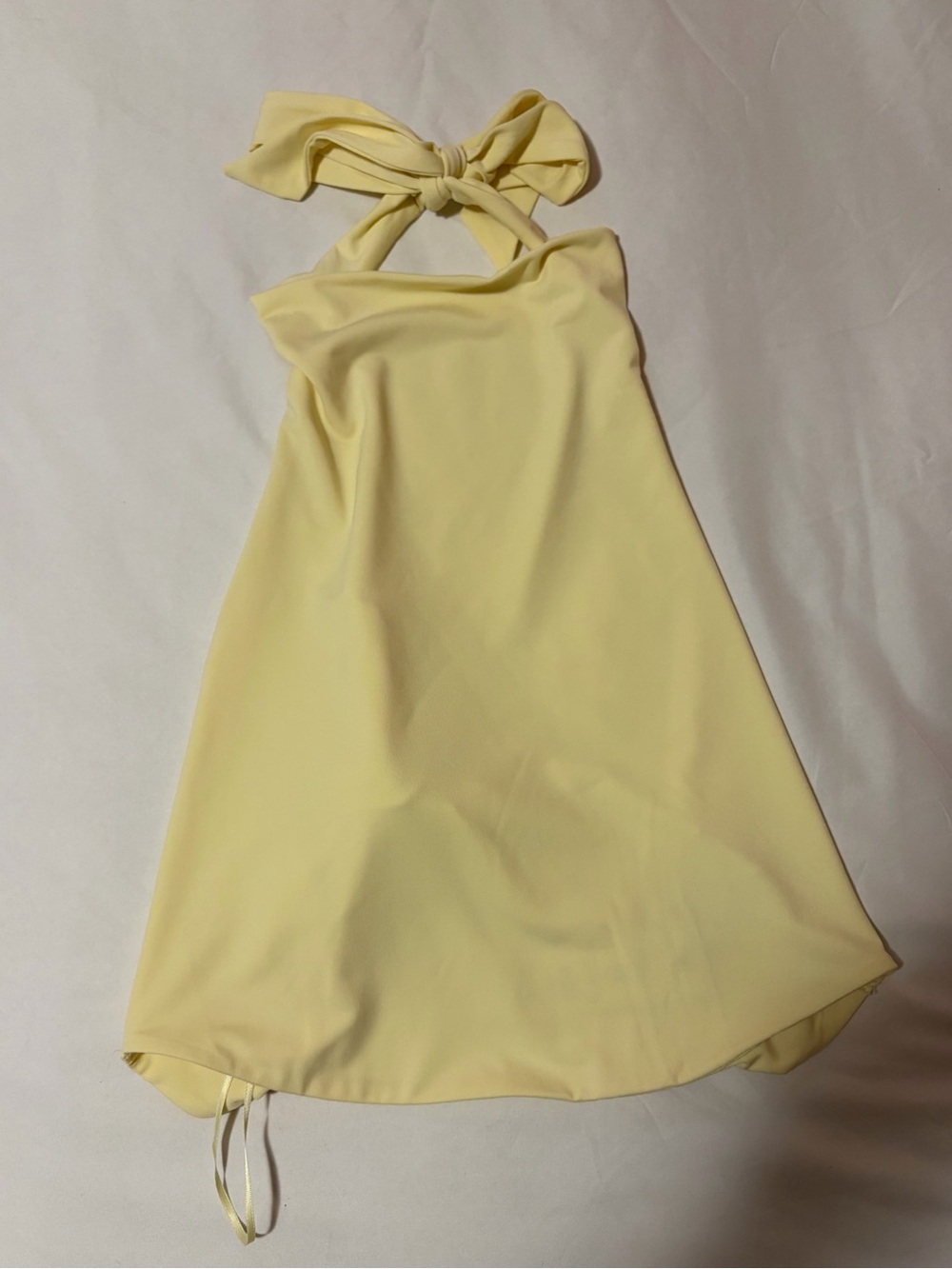 Garage Anise Flower High Neck Cowl Top in Pale Yellow
